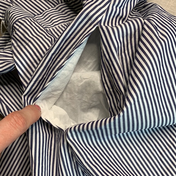 J Crew Striped Button Front Tie Waist Shirt Dress - Picture 10 of 13